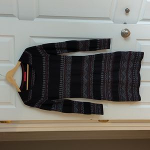 Krimsin Klover long sleeve sweater dress, dark grey, size medium, 100% wool.